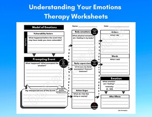 Understanding Emotions Printable DBT Worksheets Emotion - Etsy Canada