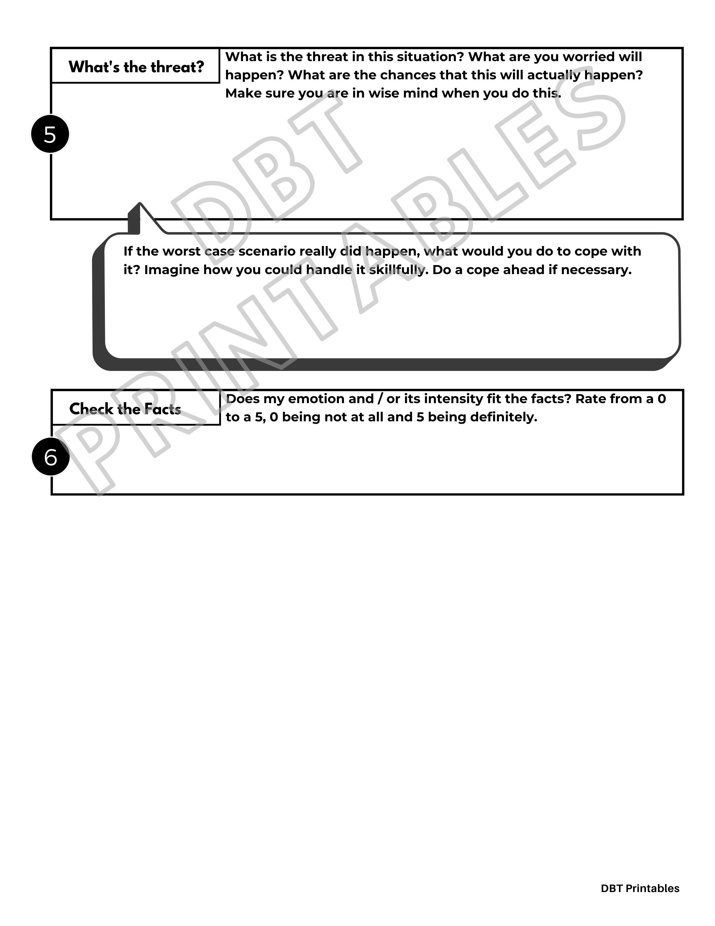 Check the Facts Worksheet | CBT and DBT Therapy Printable Worksheet ...
