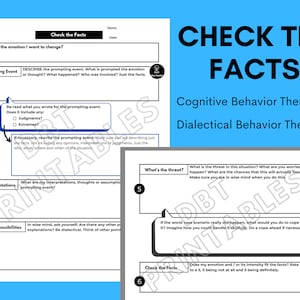 Check the Facts Worksheet | CBT and DBT Therapy Printable Worksheet - Etsy