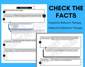 Check the Facts Worksheet | CBT and DBT Therapy Printable Worksheet