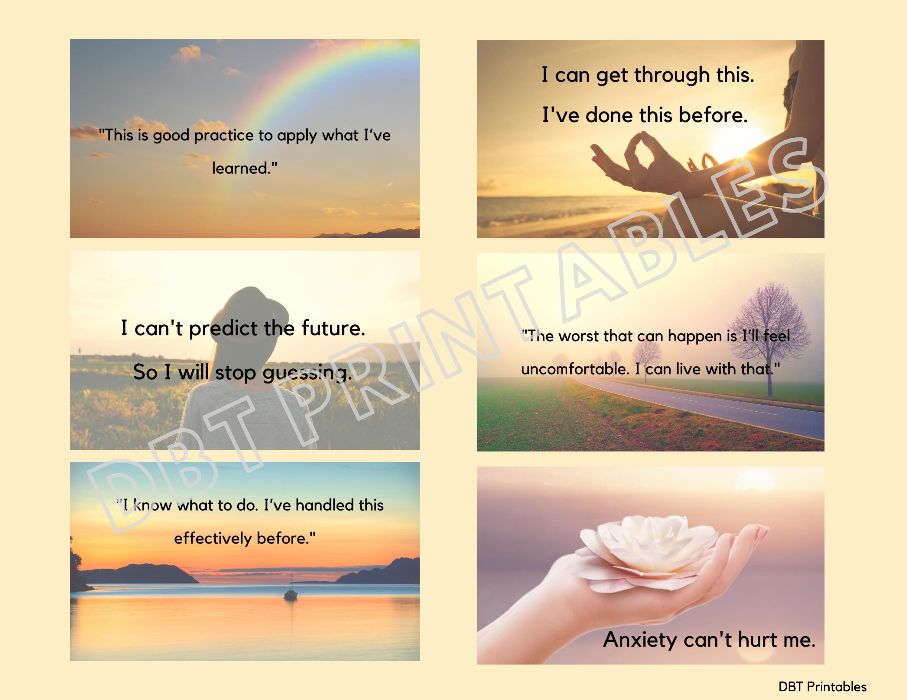 Anxiety Affirmations Printable Cards - 30 Cards | Mental Health Anxiety ...