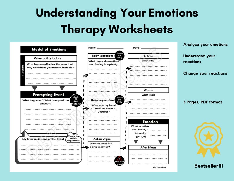 Understanding Emotions Worksheets | Etsy