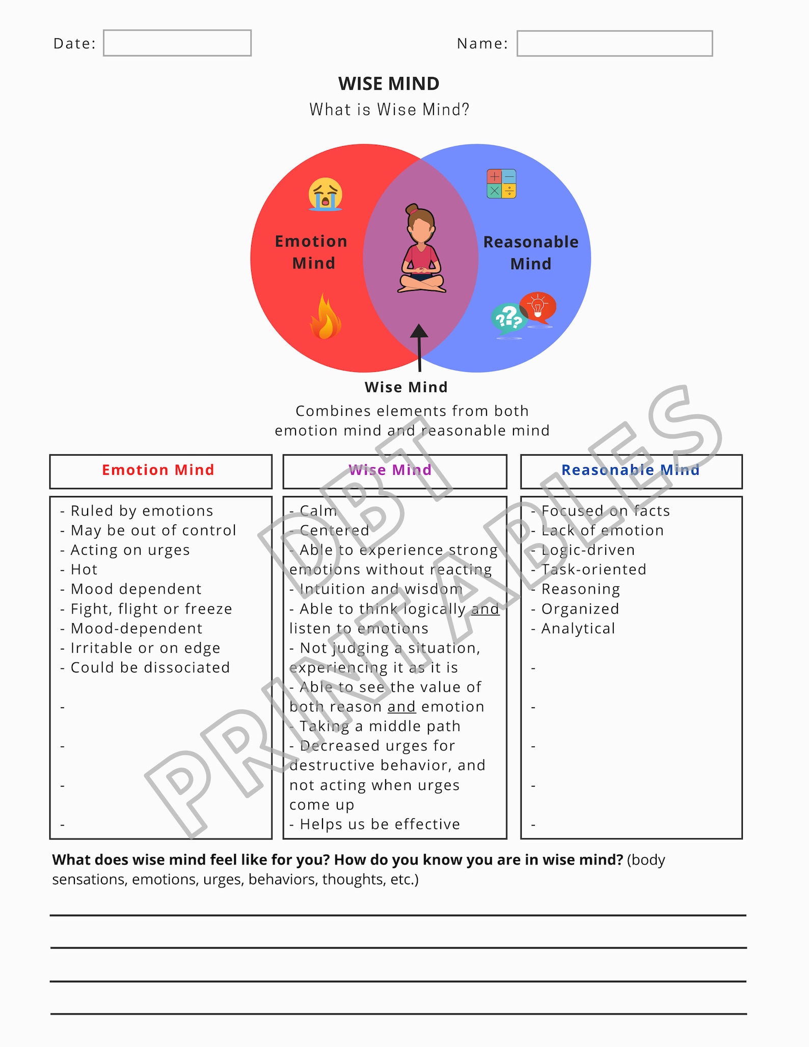 Printable Dbt Wise Mind Worksheet Pdf Printable Templates