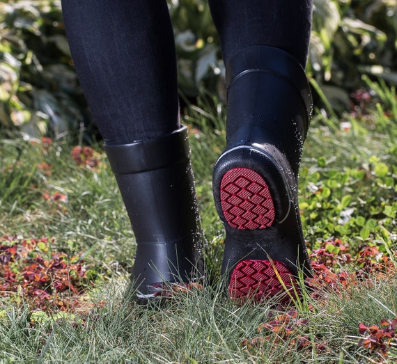 Goed opgeleid Wacht even gras Dames tuinlaarzen regenlaarzen korte enkelhoge wijde kuit - Etsy Nederland