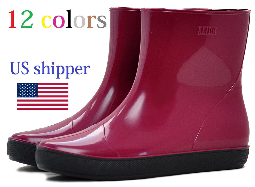 Womens Garden Boots, Rain Boots Short Anklehigh Wide Calf Pullon