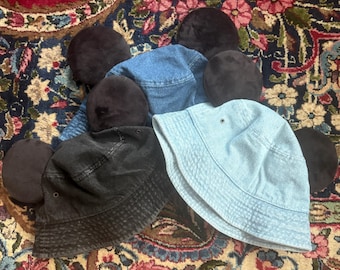 Mickey Ears Denim Bucket Hat | Disney Inspired Sun Hat
