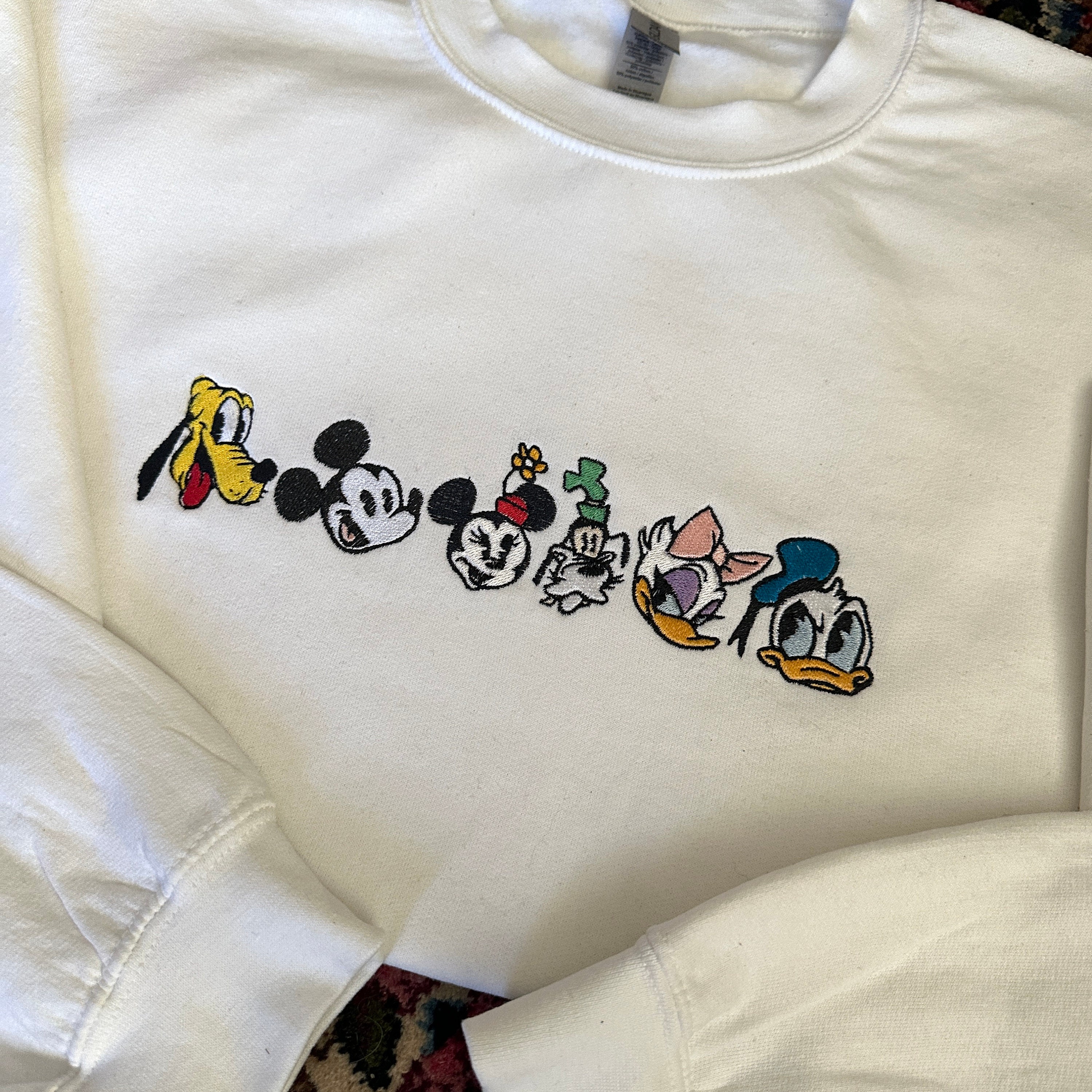 Discover Mickey and Friends Sweater - Disney Sweater - Embroidered Sweatshirt