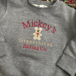 Infant/Toddler Mickey&#39;s Gingerbread Baking Co. Christmas Sweater - Disney Christmas Sweater - Mickey Christmas Crewneck
