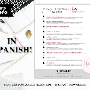 ESPANHOL Keller Williams Processo de Compra de Imóveis, Modelo Editável, Guia do Comprador de Imóveis, Marketing Imobiliário, Roteiro do Comprador, Imóveis, Canva