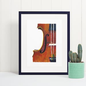 Cello, Original Art, Musical Instrument, Signed, Art Print, Music Gift, Wall Art, Music Room, UNFRAMED, 6x8
