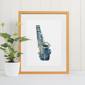 Altsax, Saxophon, Original Kunst, Musikinstrument, minimalistisch, Mixed Media, Kunstdruck, Musik Geschenk, Wandkunst, Giclee UNGERAHMT