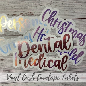 Holographic Vinyl Label | Cash Envelope Label