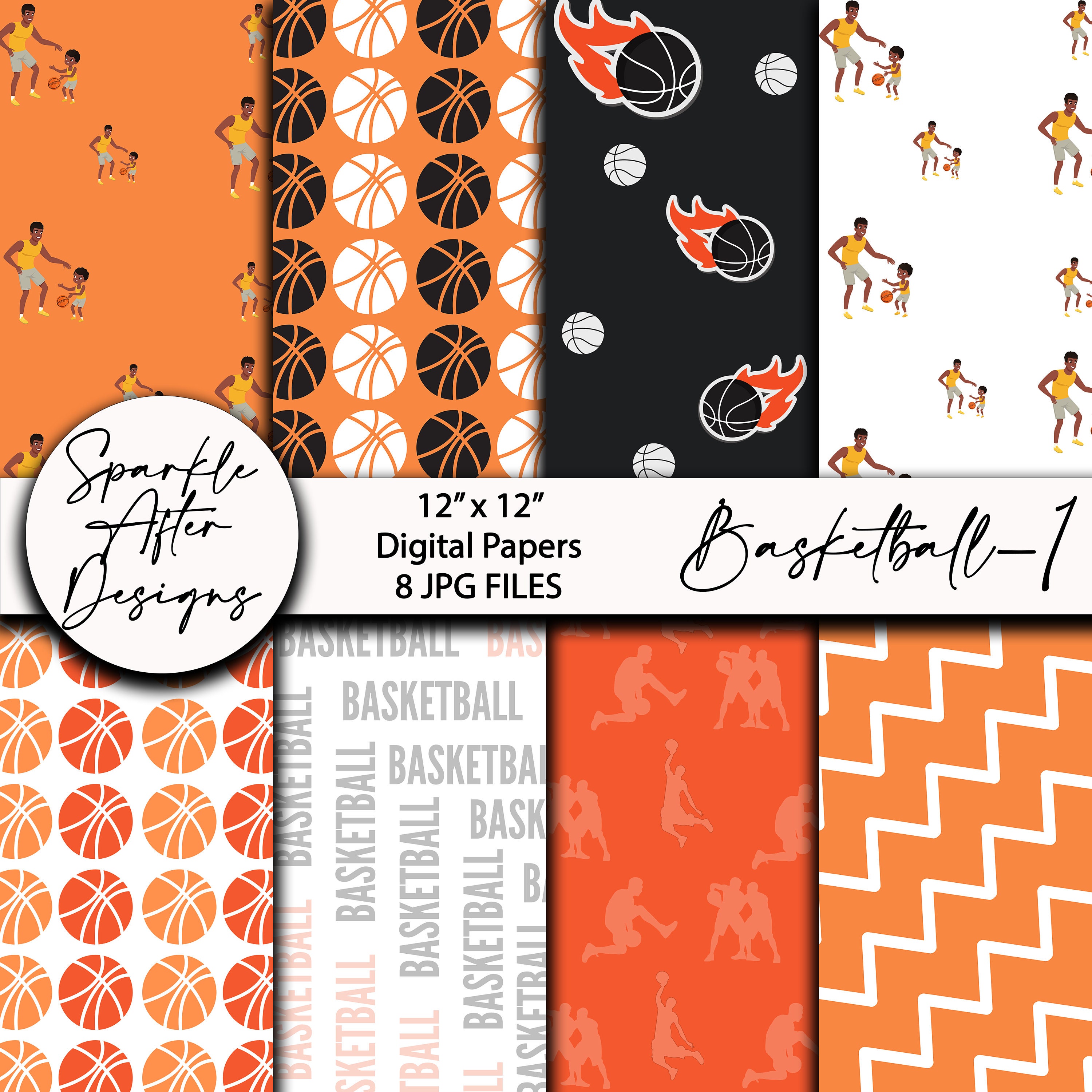 Basketball Digital Paper Printable Basketball Digital - Etsy UK