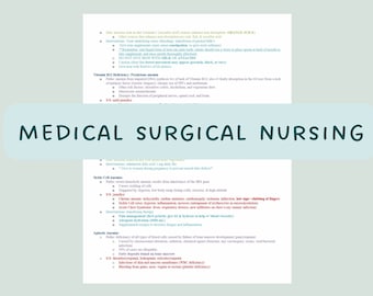 Med Surg Nursing Study Guide for Student Nurse
