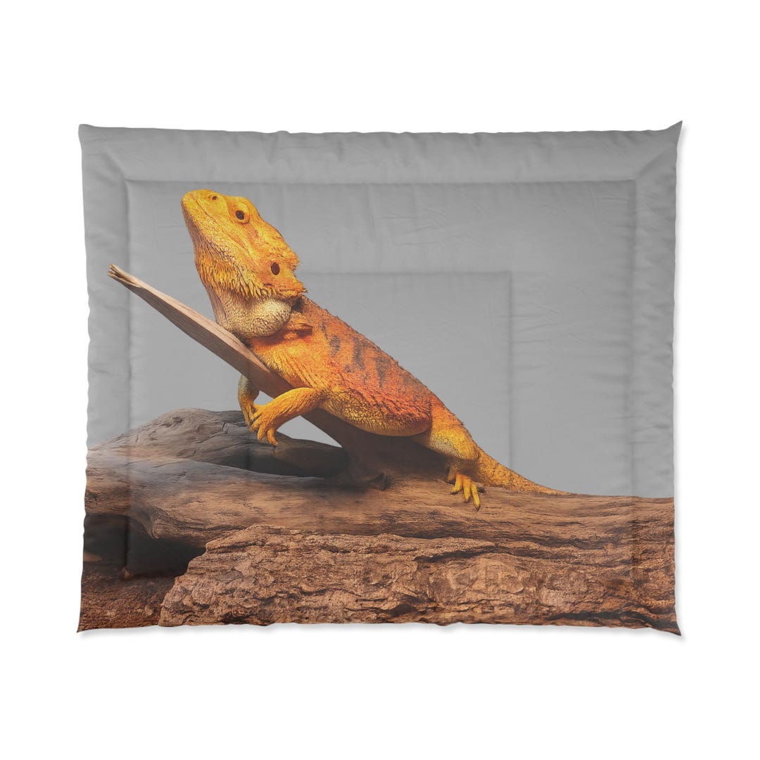 Grey Bearded Dragon Comforter | Reptile Lizard Wildlife Bedding - Etsy