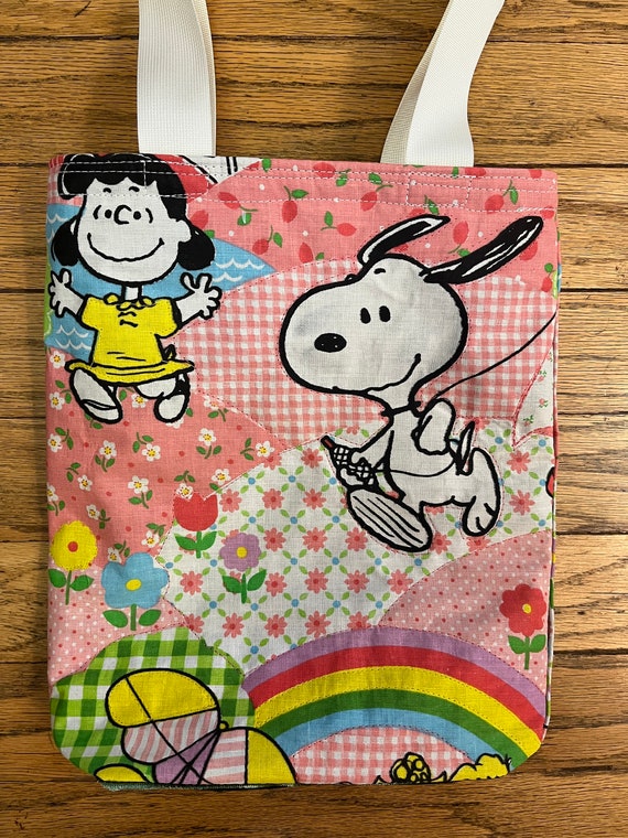 Take Care Earth Snoopy Tote  Snoopy Cartoon Canvas Tote Bag