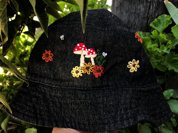 Mushroom Bucket Hat, Embroidered Men and Womens Bucket Hat, Spring Summer  Bucket Hat, Denim Hat -  Canada