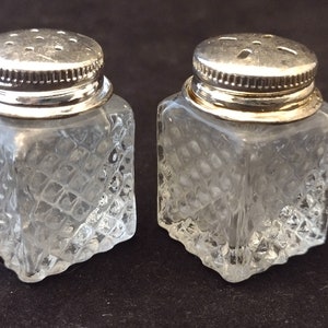 Salt And Pepper Shakers, Pressed Glass