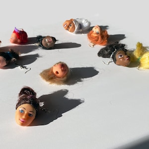 Funny Found Object Earrings | Doll Heads