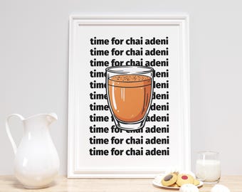 Adeni Tea Poster | Yemen Cafe Wall Art | Middle Eastern Islamic Decor | Coffee Print | Yemen Yemenite Chai Artwork | Red Sea South Yemen