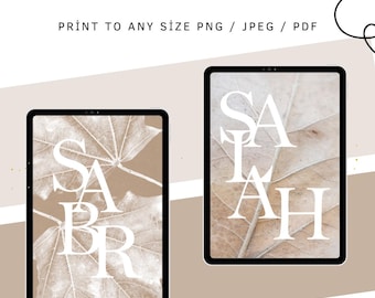 Bohemian Islamic Wall Art Set of 2 | Neutral Digital Prints for Minimalist Decor