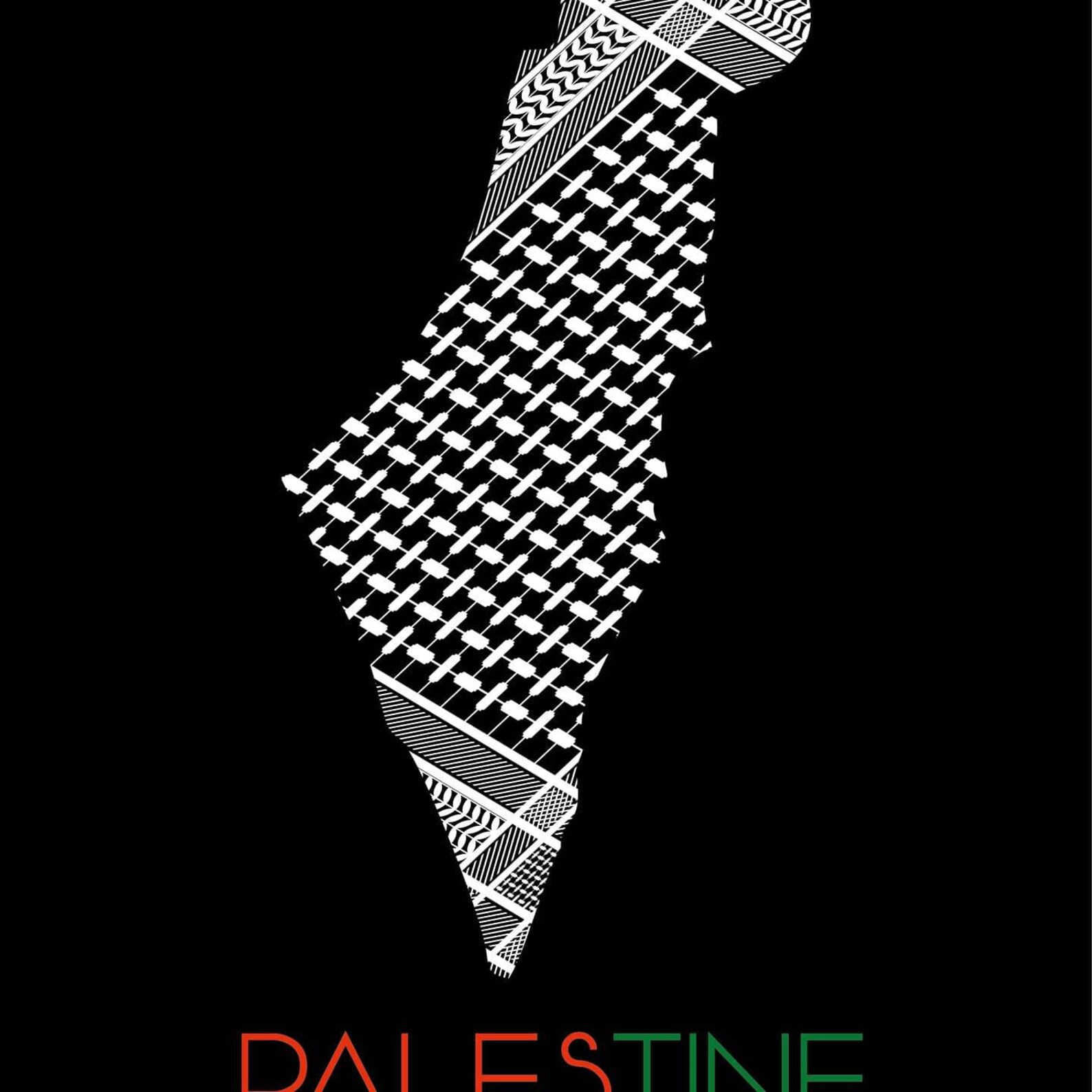 PALESTINE Map Black KEFFIYEH Art Frame Etsy