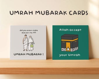 Funny Umrah Mubarak Cards | Islamic Pilgrimage Celebration Greetings