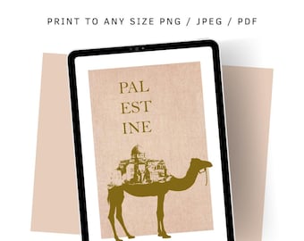 Palestine Digital Download | Neutral Camel Wall Art | Islamic Printable Housewarming Gift | Boho