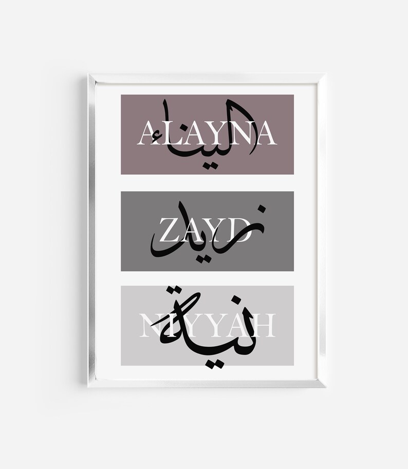 Personalised Arabic Calligraphy Wall Art Custom Name Ombre Etsy Israel