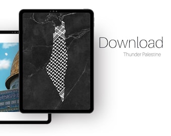 Digital Black Palestine Map | Islamic Wall Art | Cultural Decor | Printable for Home, Office, Gift