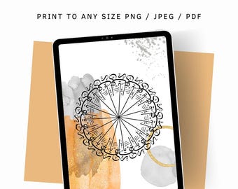 Islamic Wall Art Printable | 99 Names of Allah Digital Art | Modern Arabic Calligraphy Poster | Instant Download Home Decor in Orange & Gold