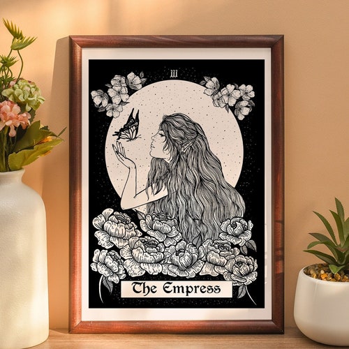 The Empress Tarot Inspired Dot Work Print Astrology Zodiac Etsy