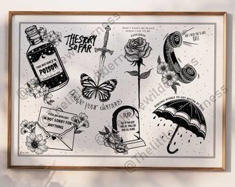 The Story So Far pop punk tattoo inspired A3 flash sheet print