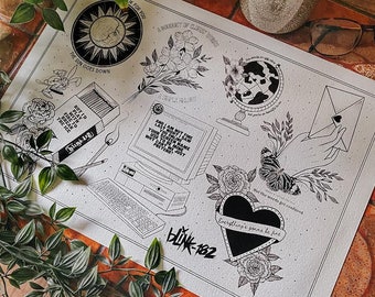 blink 182 inspired A3 flash sheet illustration print