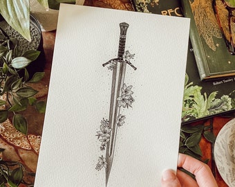 Impression d'illustration du seigneur des anneaux de l'épée de Boromir