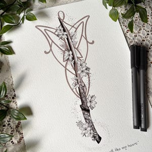 Op Arwen geïnspireerde Hadhafang-gicleeprint