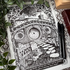 Ricordi disegnati a mano della contea stampa giclée