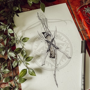 Legolas inspired hand drawn print