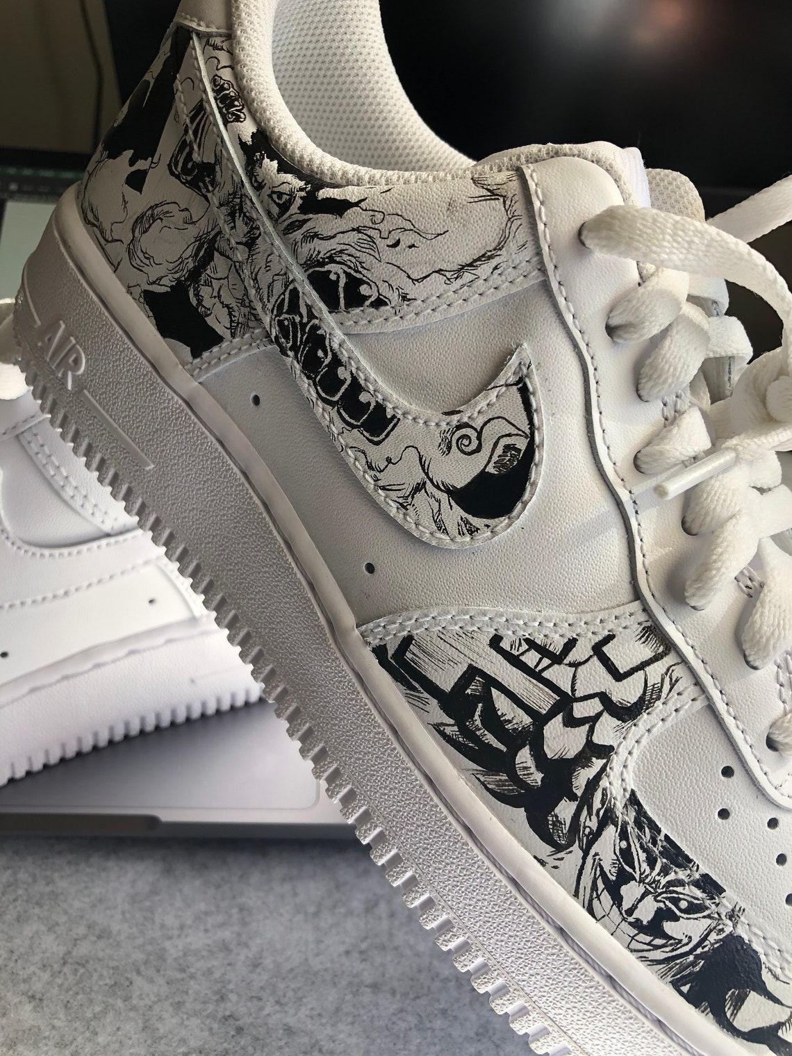 Custom Nike Air Force 1 One Piece Manga Personalized Nike Etsy