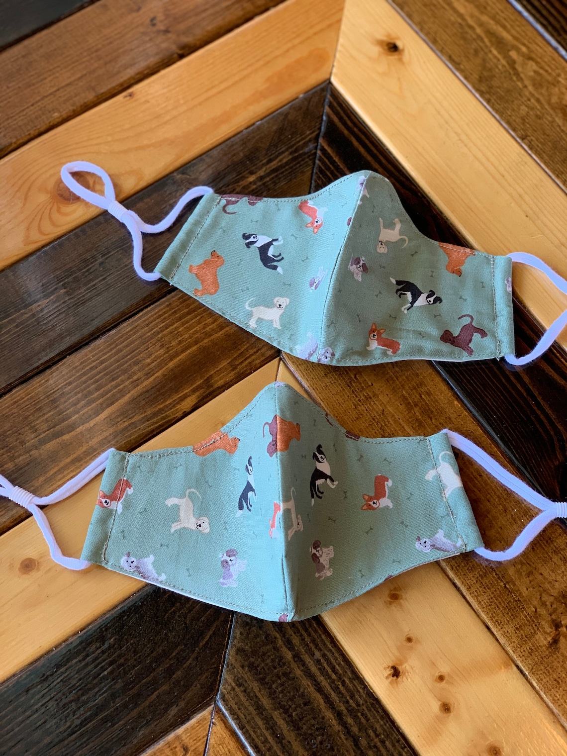 Dog Print Face Mask Green Print Etsy