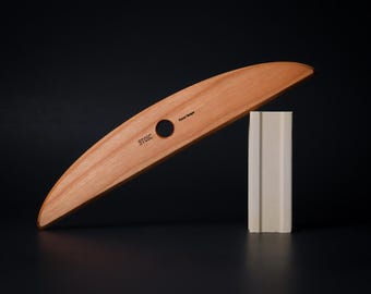 Oval Platter Rib - Large Wood Pottery Tool for Shaping Clay