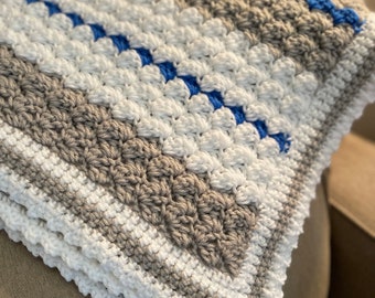 Crochet PATTERN for Baby Boy Marshmallow Blanket