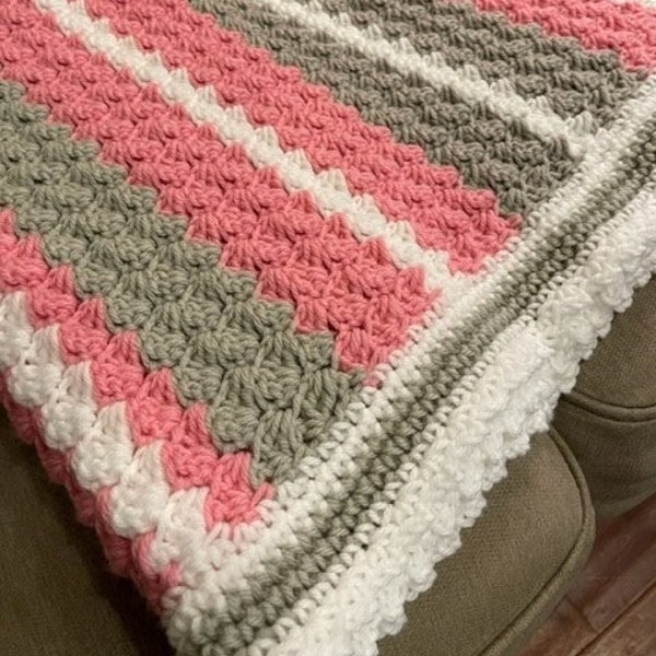 Crochet PATTERN for Baby Girl Marshmallow Blanket
