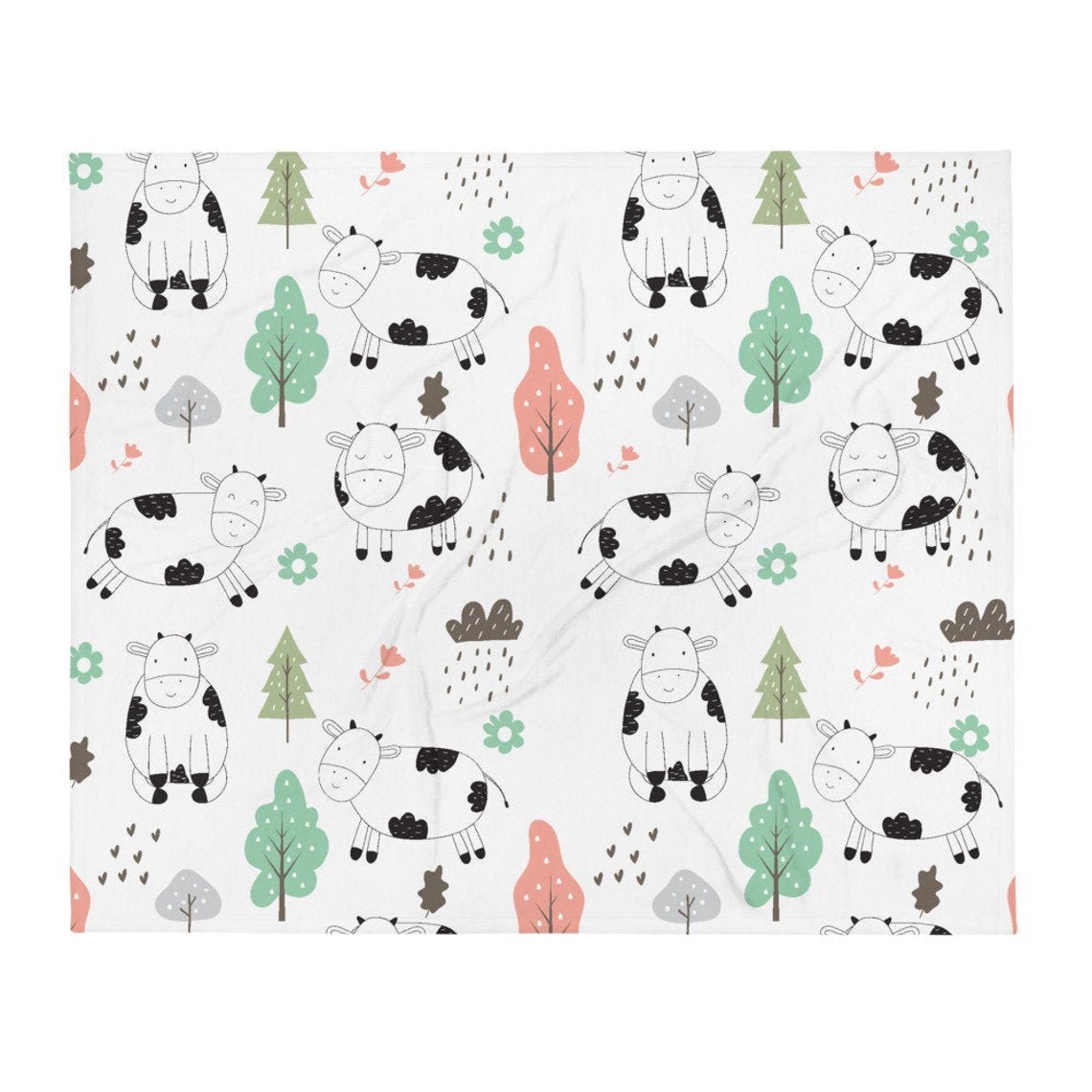 Cow Throw Blanket Cow Throw Cow Blanket Cow Bedding Cow Etsy