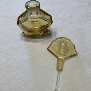 1930's Czech Crystal Perfume Bottle with Stopper image 1