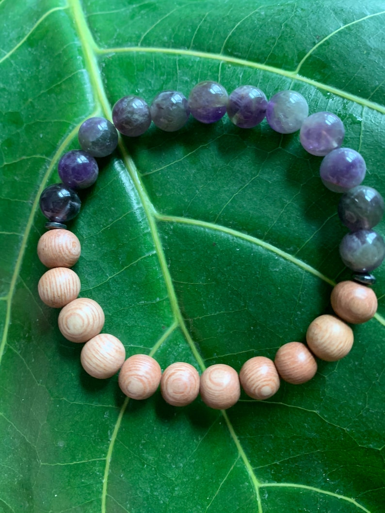 Amethyst /& Rosewood Diffuser Bracelet