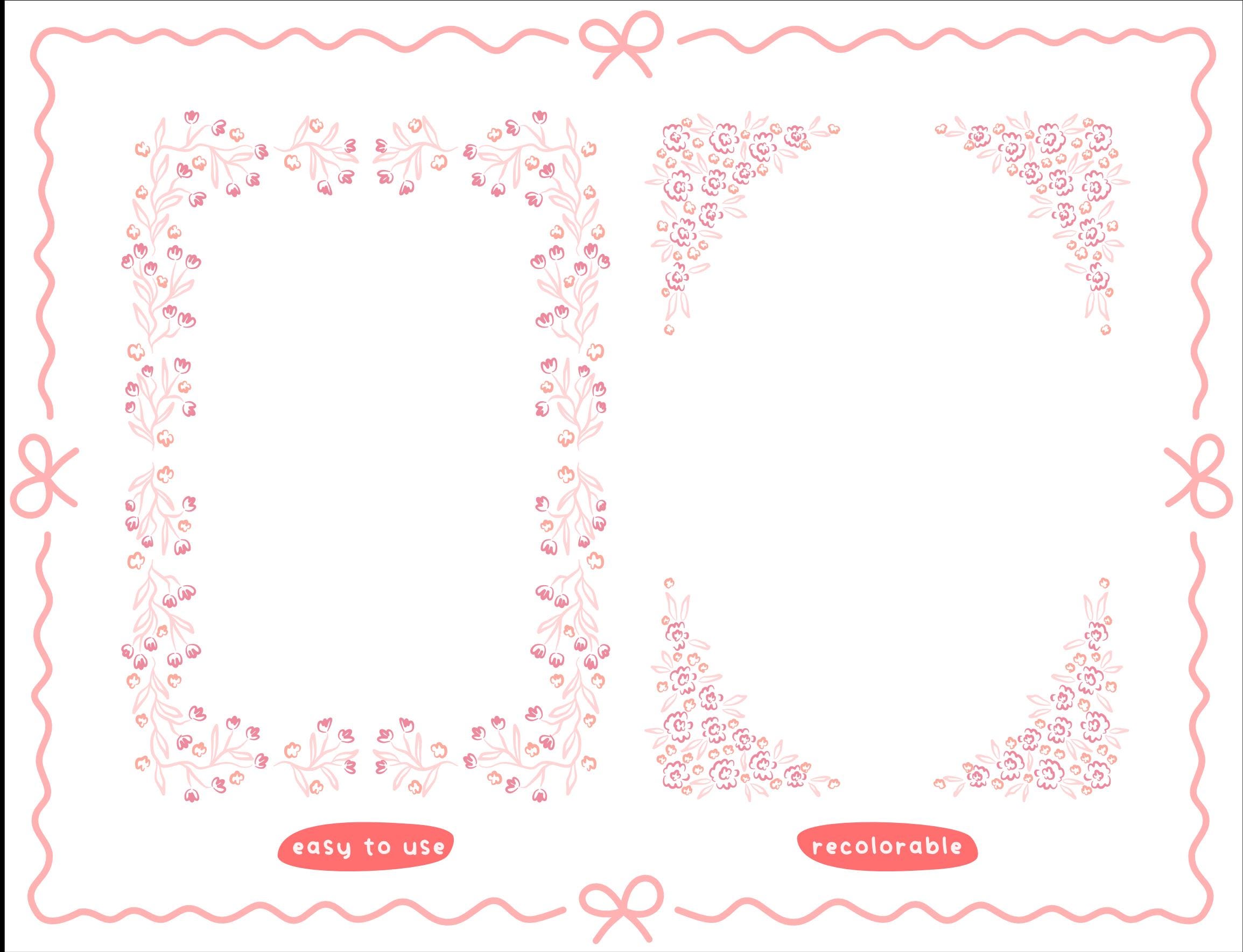 Springtime Frame Svg Peachy Spring Frame SVG PNG JPG | Flower Border & Corner Clipart ...
