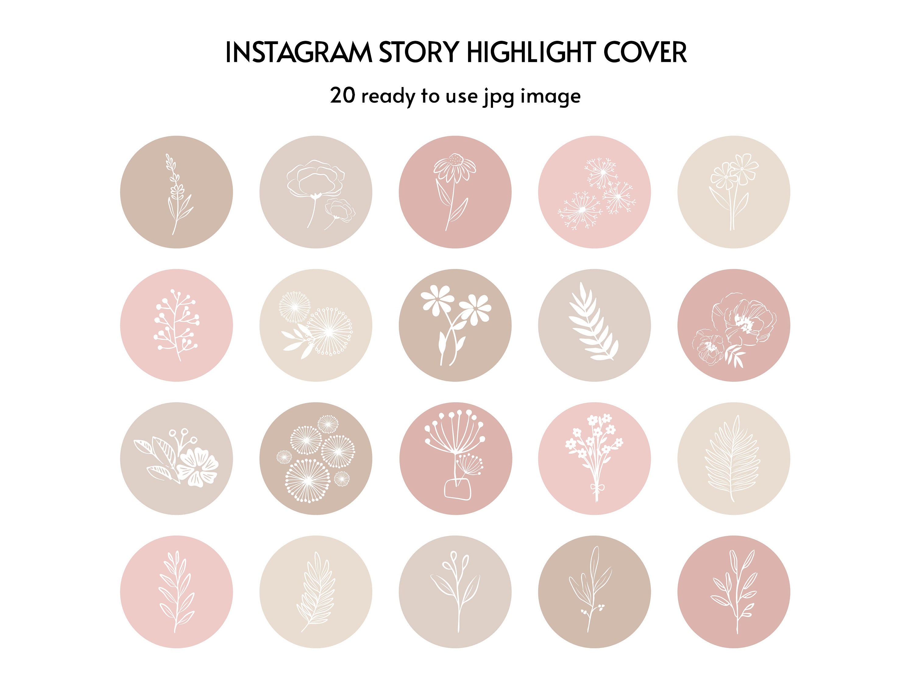 20 Minimalist Instagram Highlight Cover Packs Aesthetic Soft | Etsy