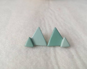 Dreieck Ohrstecker-Gradient Grün -clay Schmuck