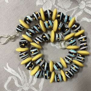 Vintage Venetian trade bead glass necklace early 1900s